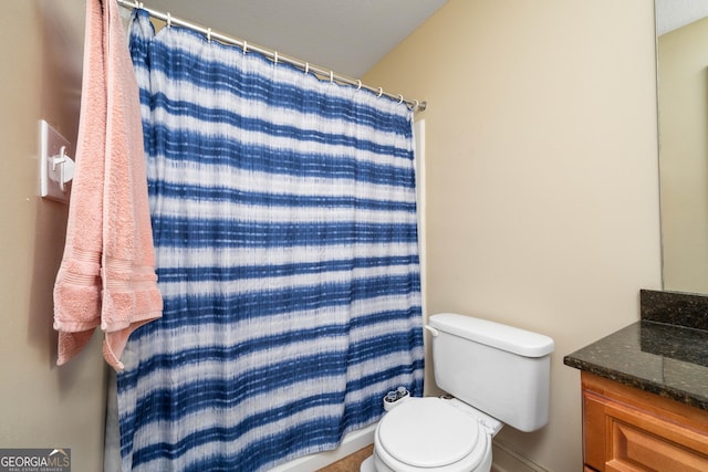 1523 Gadwall Way, Seneca, SC 29678 - full bath with toilet, vanity, a shower with curtain, and baseboards