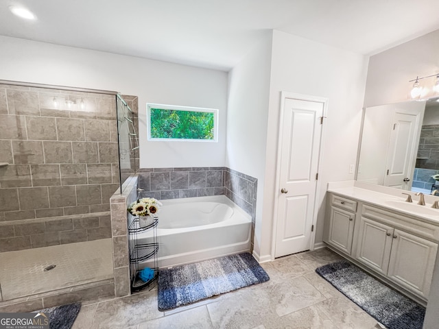 5229 Tye Trl, Fairburn, GA 30213 - full bath featuring a bath, vanity, and a tile shower