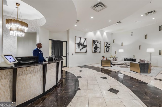 3040 Peachtree Rd NW Unit 1013, Atlanta, GA 30305 - welcome area featuring recessed lighting and a chandelier