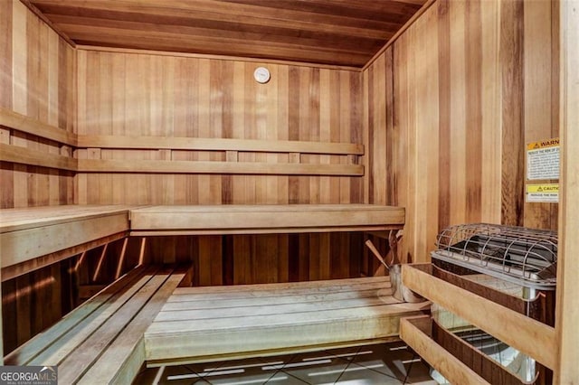3040 Peachtree Rd NW Unit 1013, Atlanta, GA 30305 - relaxing sauna featuring wood ceiling and wooden walls