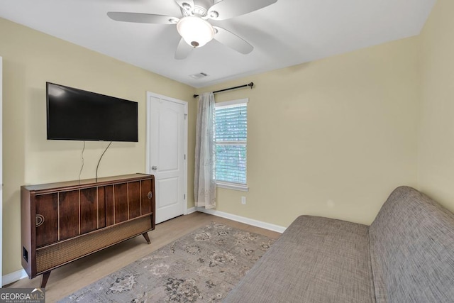 3982 Brockenhurst Dr, Buford, GA 30519 - sitting room featuring baseboards, a ceiling fan, and wood finished floors