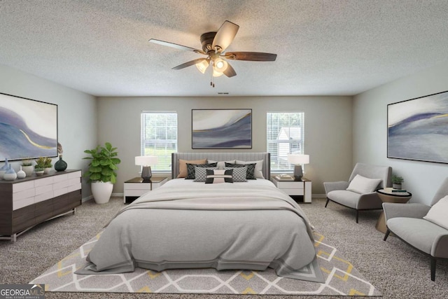 7250 Old Chapel, Atlanta, GA 30349 - bedroom with carpet, a textured ceiling, and ceiling fan