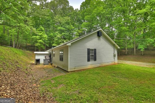 151 Padget Ln, Ellijay, GA 30540 - view of side of property featuring cooling unit and a yard