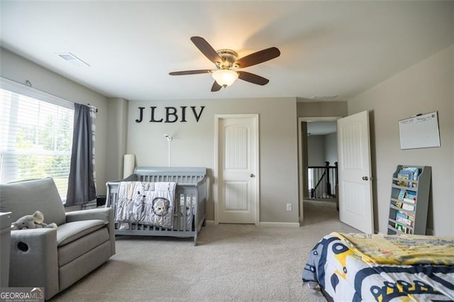3589 Tamerton Trce, Buford, GA 30519 - bedroom with carpet, ceiling fan, and baseboards