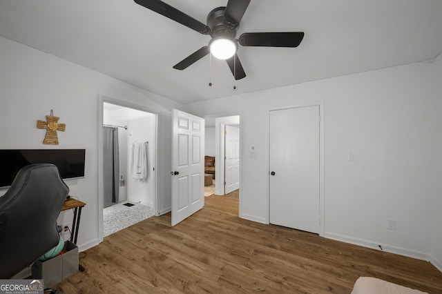3142 Chamblee Gap Rd, Cumming, GA 30040 - office space with wood finished floors and a ceiling fan