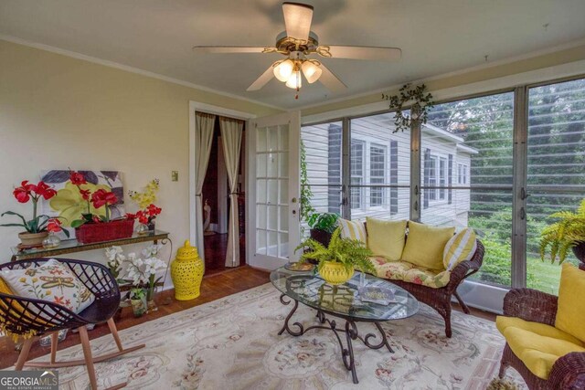 791 E Main St, Canton, GA 30114 - sunroom featuring crown molding and wood finished floors
