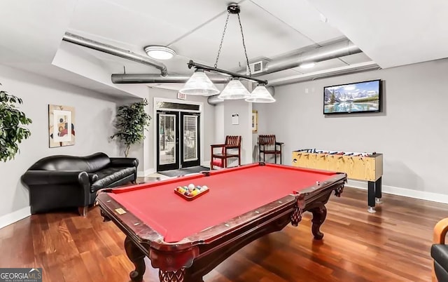 800 Peachtree St NE Unit 1319, Atlanta, GA 30308 - playroom featuring pool table, wood finished floors, and beverage cooler