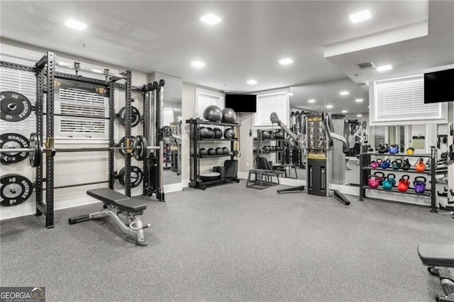800 Peachtree St NE Unit 1319, Atlanta, GA 30308 - exercise room with recessed lighting