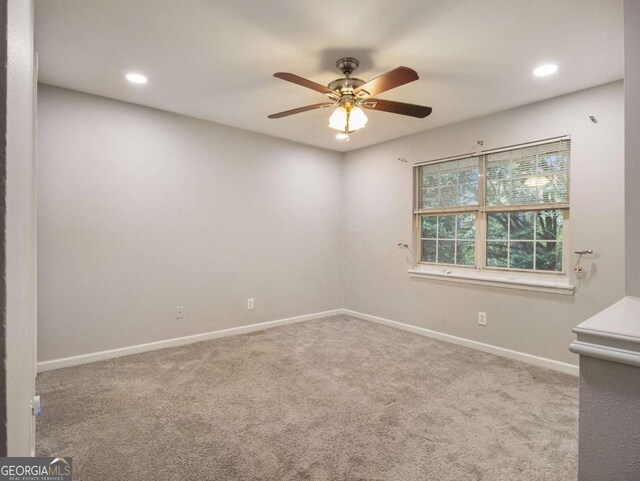 3149 Buford Hwy NE Unit 3, Brookhaven, GA 30329 - spare room featuring ceiling fan, carpet flooring, baseboards, and recessed lighting