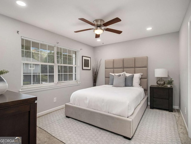 3149 Buford Hwy NE Unit 3, Brookhaven, GA 30329 - carpeted bedroom with baseboards, recessed lighting, and a ceiling fan
