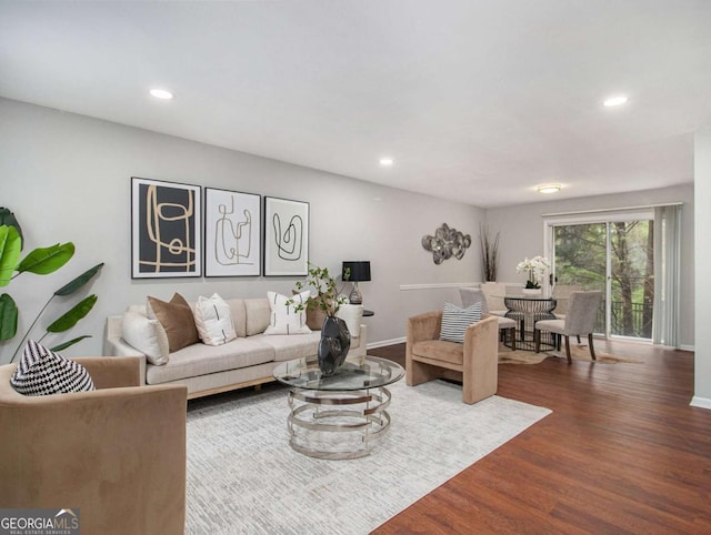 3149 Buford Hwy NE Unit 3, Brookhaven, GA 30329 - living area with wood finished floors, recessed lighting, and baseboards