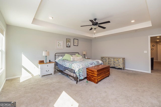 979 Rowe Rd, Senoia, GA 30276 - bedroom with a raised ceiling, carpet flooring, and recessed lighting