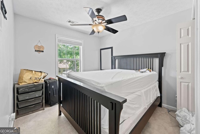 850 Long Branch Cir, Sugar Hill, GA 30518 - bedroom with carpet floors, a ceiling fan, and a textured ceiling