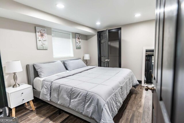 1764 Spring Ave, East Point, GA 30344 - bedroom with dark wood-style floors and recessed lighting