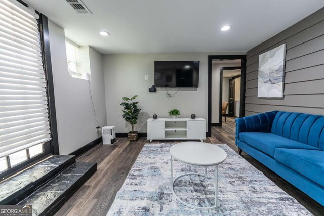 1764 Spring Ave, East Point, GA 30344 - living room with healthy amount of natural light, wood finished floors, and recessed lighting