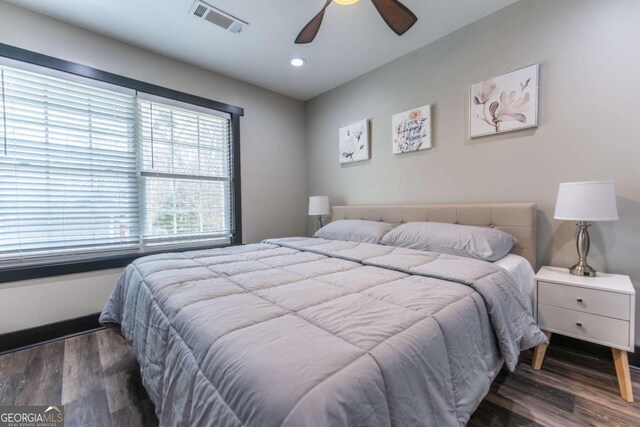 1764 Spring Ave, East Point, GA 30344 - bedroom with wood finished floors, recessed lighting, and ceiling fan