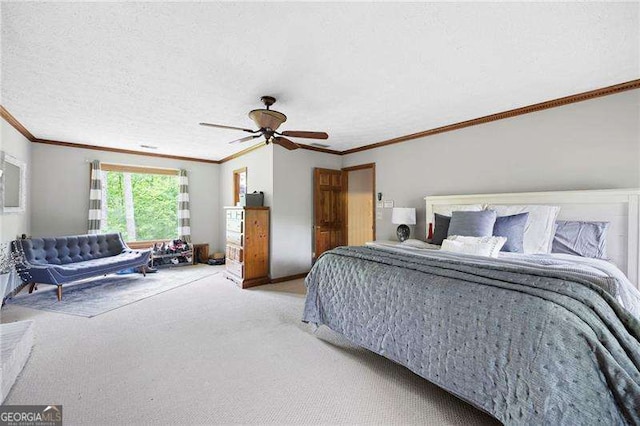 2041 Millspring Way NW, Kennesaw, GA 30152 - carpeted bedroom featuring crown molding and a ceiling fan
