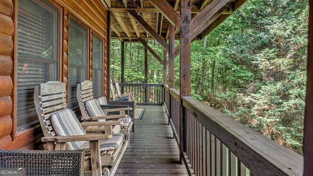 437 Spruce Cir Unit G, Mineral Bluff, GA 30559 - view of wooden deck