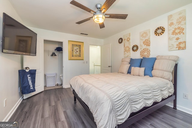 2689 Muskeg Ct SW, South Fulton, GA 30331 - bedroom with wood finished floors, baseboards, a closet, and ceiling fan