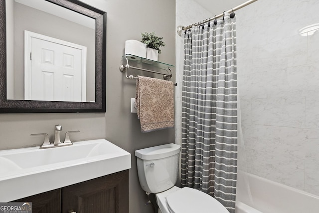 4527 Village Springs Run, Dunwoody, GA 30338 - full bath with toilet, shower / bath combination with curtain, and vanity