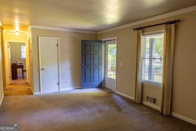 4370 Tradition Ter, Austell, GA 30106 - foyer with baseboards, carpet floors, and crown molding