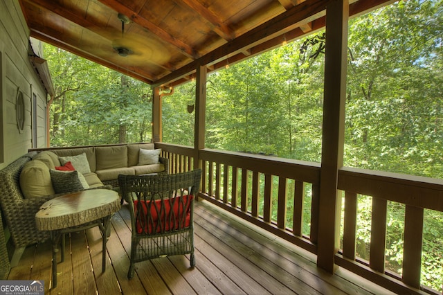 744 Dover Falls Trl, Ellijay, GA 30540 - wooden terrace featuring outdoor lounge area