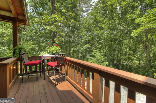 744 Dover Falls Trl, Ellijay, GA 30540 - wooden deck with a view of trees