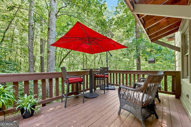 744 Dover Falls Trl, Ellijay, GA 30540 - view of wooden terrace