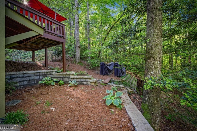 744 Dover Falls Trl, Ellijay, GA 30540 - view of yard with a wooden deck