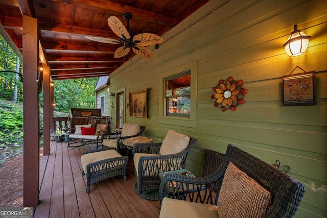 744 Dover Falls Trl, Ellijay, GA 30540 - wooden deck with a ceiling fan