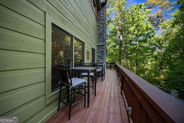 744 Dover Falls Trl, Ellijay, GA 30540 - wooden deck featuring outdoor dining space
