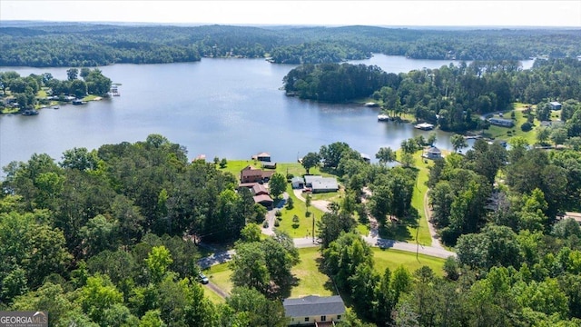 165 Forest Hill Dr, Eatonton, GA 31024 - bird's eye view of a nearby body of water and a heavily wooded area
