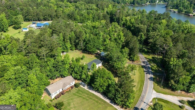 165 Forest Hill Dr, Eatonton, GA 31024 - aerial view of property's location with a heavily wooded area and a nearby body of water