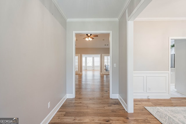 1521 Walthour Rd, Savannah, GA 31410 - hall featuring light wood-type flooring and ornamental molding