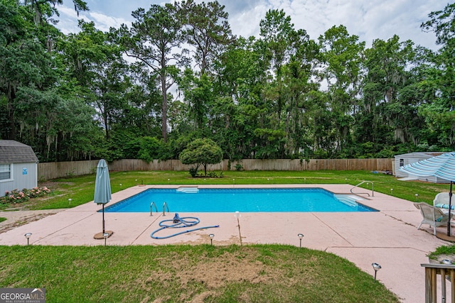 1521 Walthour Rd, Savannah, GA 31410 - view of swimming pool with a patio and view of scattered trees