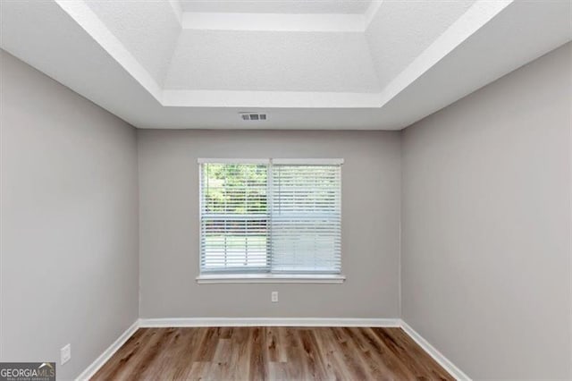 11827 Spring Lake Way, Fayetteville, GA 30215 - empty room featuring a raised ceiling, wood finished floors, and baseboards