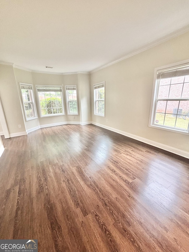 759 Hennepin Ter, Mcdonough, GA 30253 - unfurnished room with ornamental molding, dark wood-type flooring, and baseboards