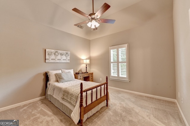 3715 Horizon Ct, Cumming, GA 30041 - bedroom with light carpet and a ceiling fan