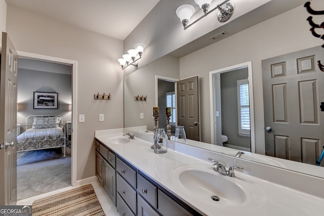 3715 Horizon Ct, Cumming, GA 30041 - full bath with ensuite bath, double vanity, and tile patterned floors