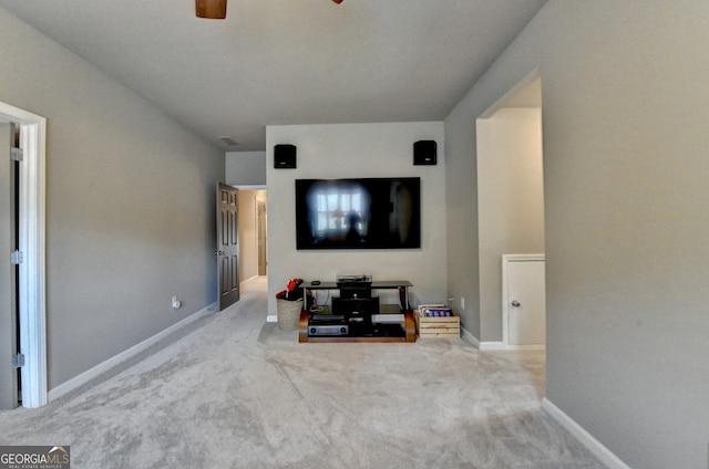 3715 Horizon Ct, Cumming, GA 30041 - living area featuring a ceiling fan and carpet