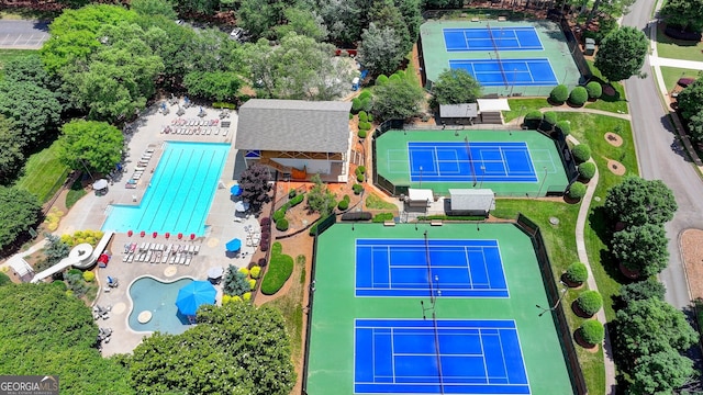 3715 Horizon Ct, Cumming, GA 30041 - bird's eye view of a pool area