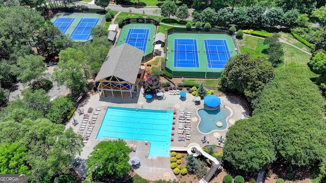 3715 Horizon Ct, Cumming, GA 30041 - drone / aerial view of a pool