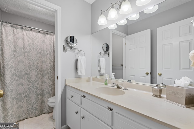 1850 Linnet Ct NE, Roswell, GA 30075 - full bathroom featuring toilet, vanity, tile patterned floors, and a shower with curtain