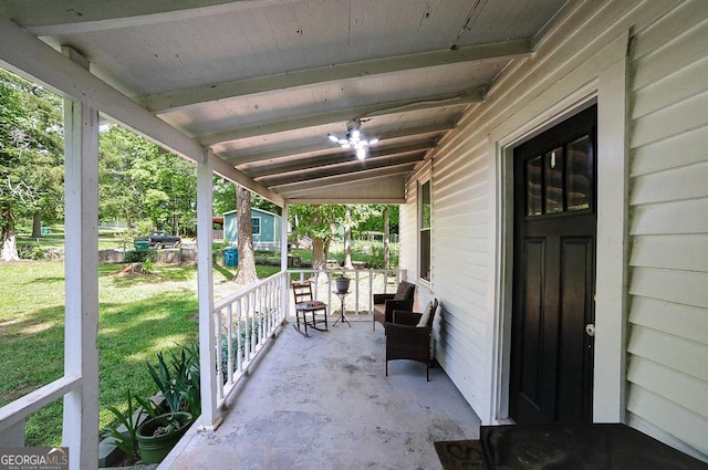 430 Sherwood Cir, Danielsville, GA 30633 - covered porch featuring a lawn