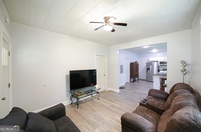 430 Sherwood Cir, Danielsville, GA 30633 - living area with a ceiling fan and light wood-type flooring
