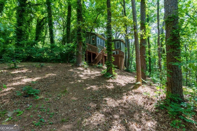 3835 Clubhouse Cir, Gainesville, GA 30501 - view of yard featuring stairs and a deck