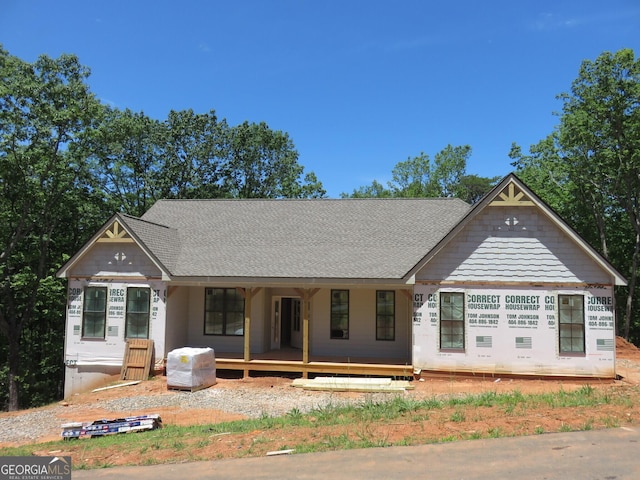 148 Chimney Rdg, Cleveland, GA 30528 - property under construction with a porch and roof with shingles