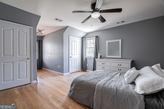 157 Riverbend Cir, Royston, GA 30662 - bedroom featuring baseboards, light wood-style floors, and ceiling fan