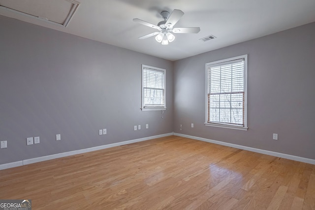157 Riverbend Cir, Royston, GA 30662 - unfurnished room featuring light wood-style flooring, baseboards, and ceiling fan