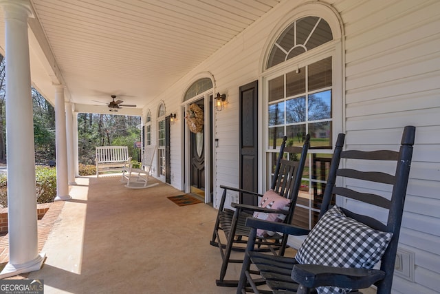 157 Riverbend Cir, Royston, GA 30662 - covered porch with ceiling fan
